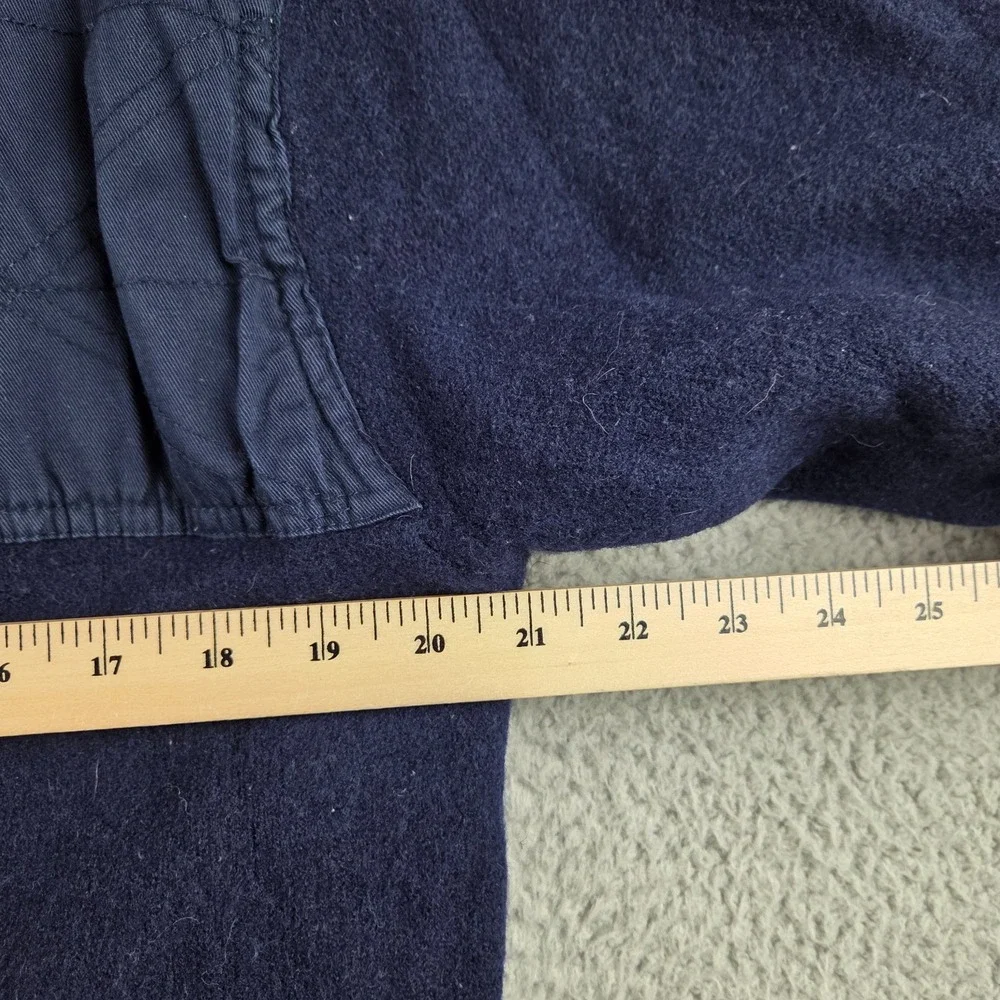 Orvis Jacket Mens Large Navy Blue Wool Shooting Hunting Full‎ Zip Bomber